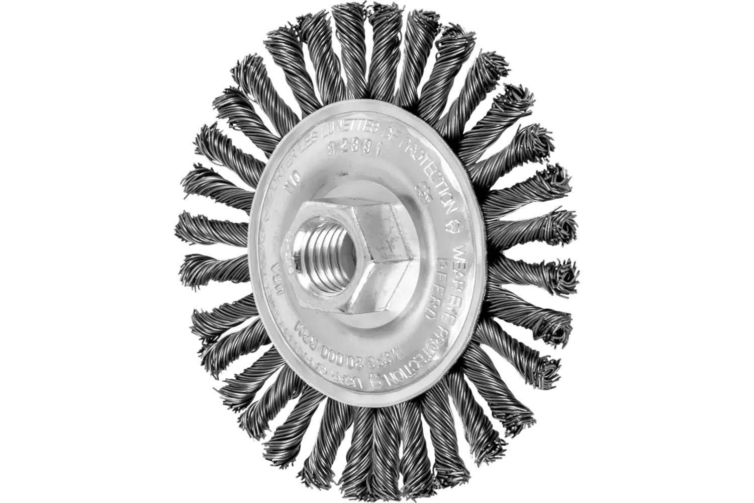 Picture of Pferd Combitwist® Stringer Bead Wheel Brush 4" Dia .020 Carbon Steel 5/8-11" Thread